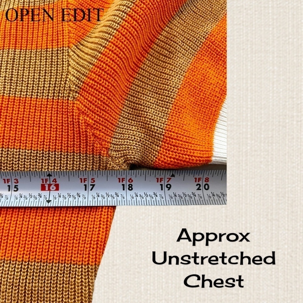 OPEN EDIT Striped ColorBlock Short Sleeve Scoop Neck Sweater Midi Dress NWT/MD - Picture 10 of 14
